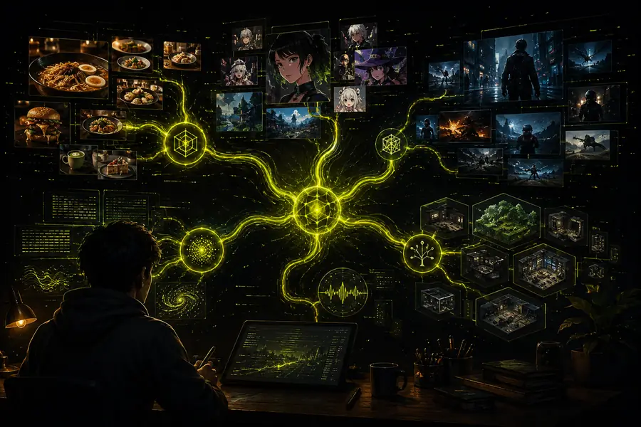 Visual map of image, video, language and workflow models