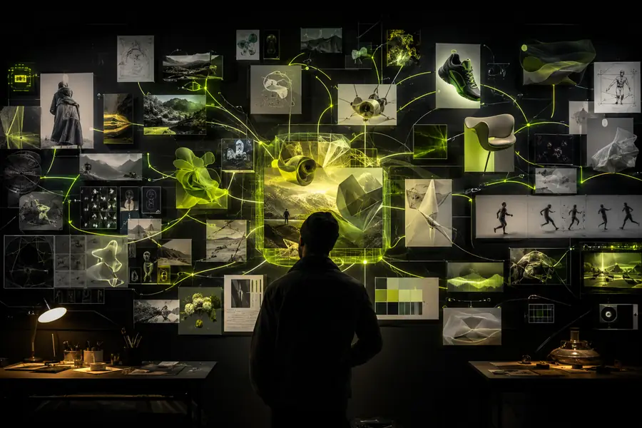 RunningHub AI visual canvas with connected creative elements